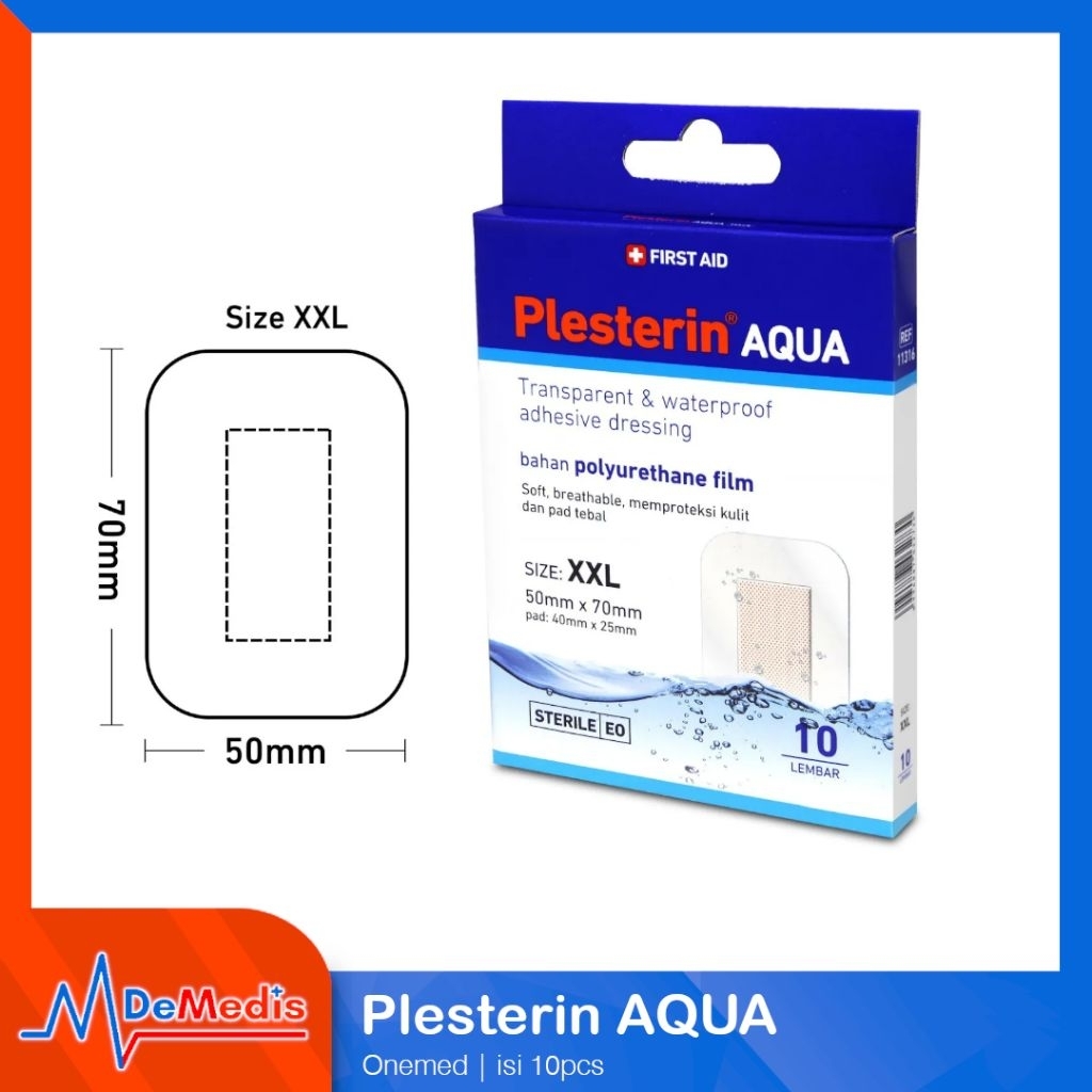Plester Luka Transparan Anti Air Jumbo ONEMED Plesterin Aqua XXL Box isi 10 Pcs