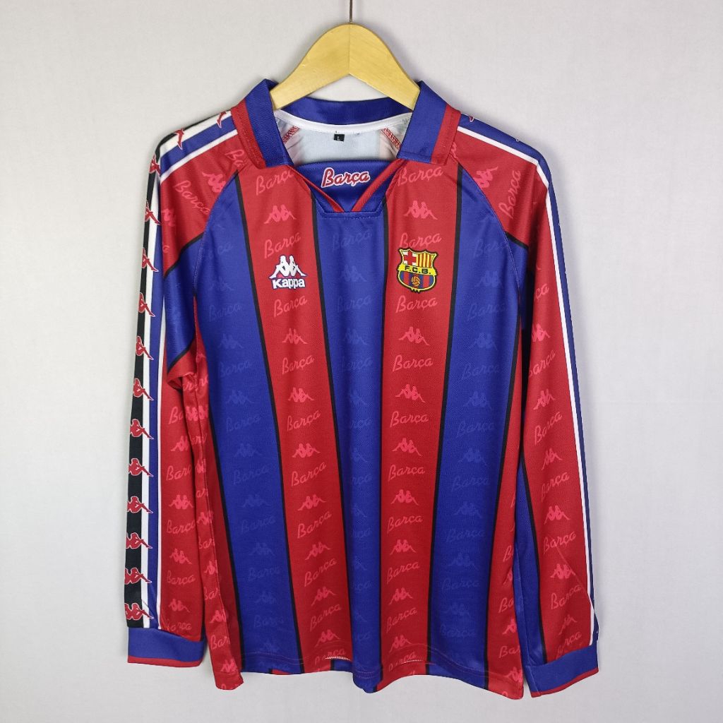JERSEY RETRO BARCELONA HOME 1995-1997#jersey retro #jersey tangan panjang