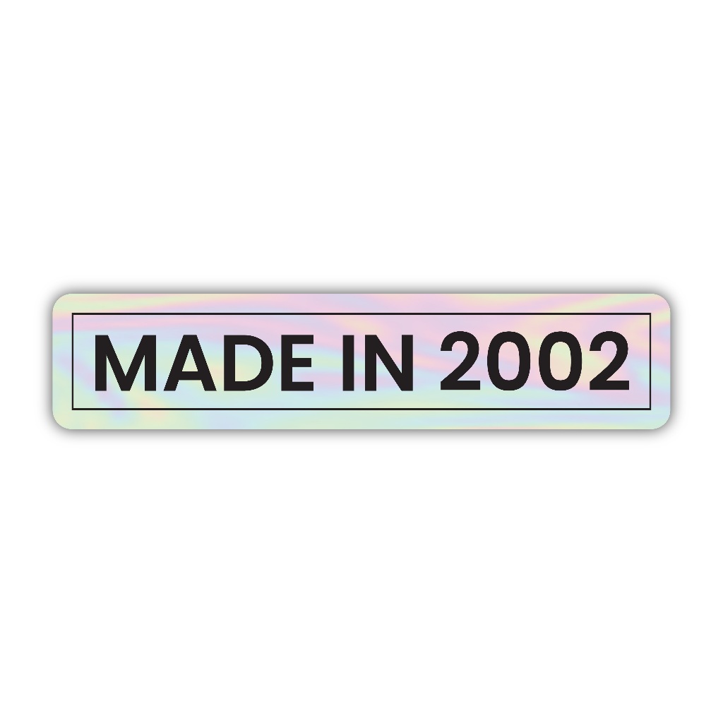 

Z355 sticker made in 2002 aesthetic, stiker hologram satuan