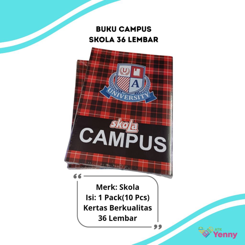 

Buku Tulis Skola Campus 36 Lembar / Buku Campus 36 Lembar - 1 Pack (10 Buku)