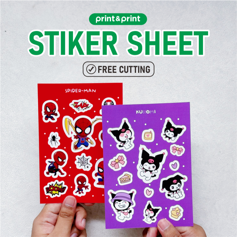 

Cetak Sticker Sheet Vinyl Bontax A5 A6 Free Cutting Kisscut Anti Air Custom