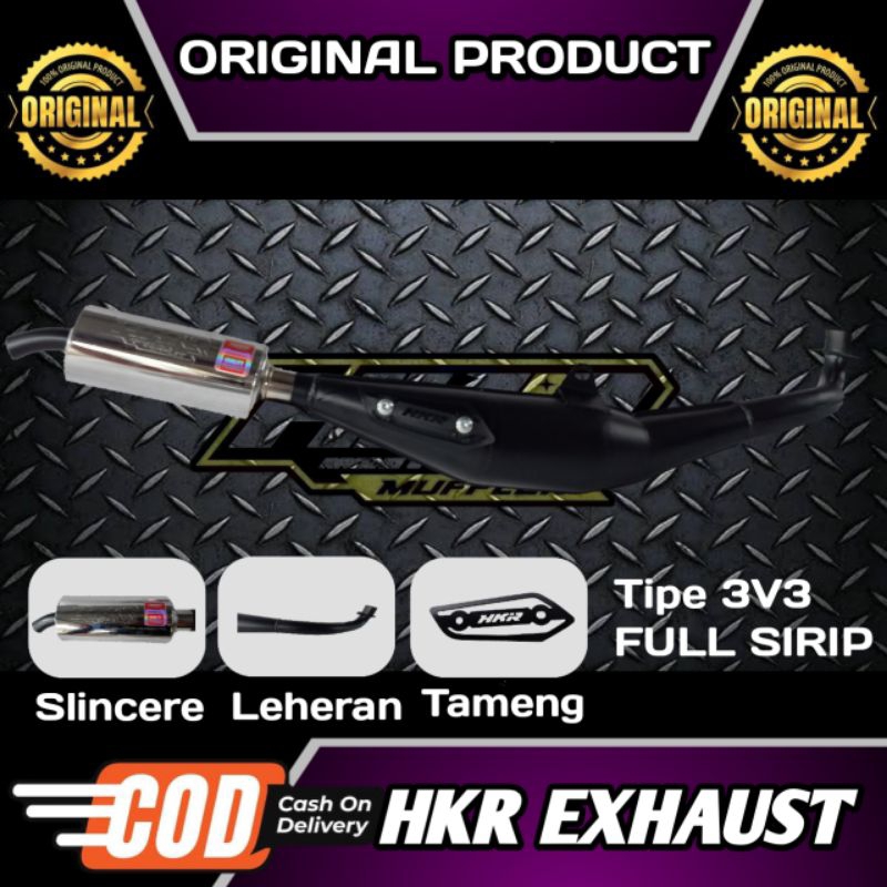 Knalpot Standar Racing Fiz R Tipe Premium Ful Sirip 3V3 Original HKR Muffler PNP Fiz R , Fiz , Force