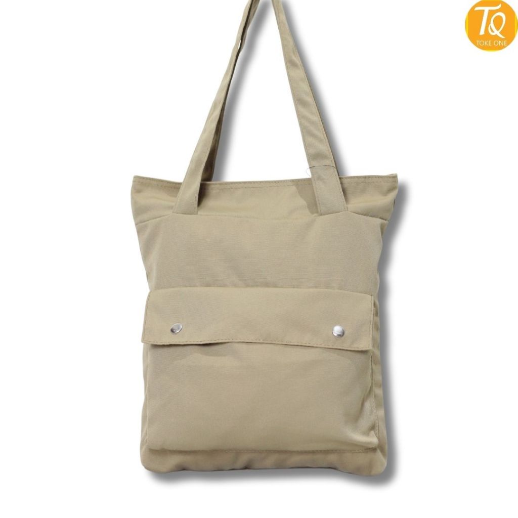 Tote Bag Canvas Stylish Kuliah Tote Bag Kanvas Kekinian Tote Bag Kanvas Kampus Resleting Murah