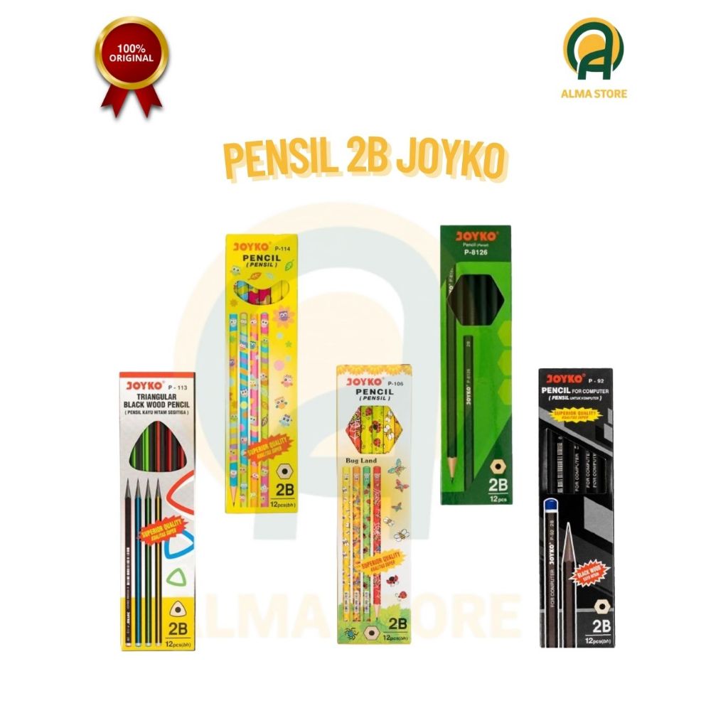 

Macam-macam Pensil 2B Joyko ( P-92, P-99, P-113, P-114, P-8126 )