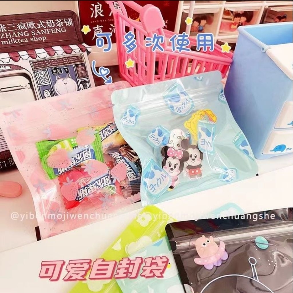 

Plastik Packaging Unik Kecil Lucu Bunga dan Susu