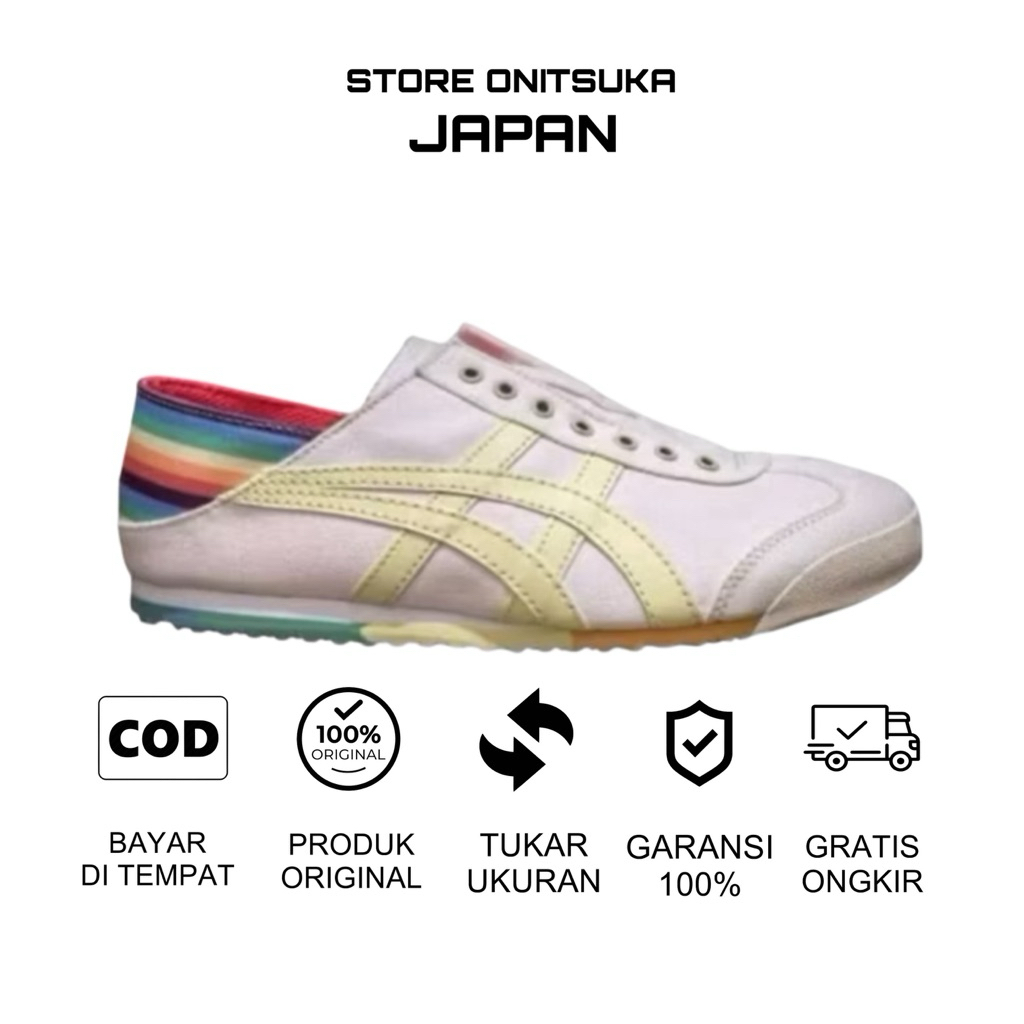 sepatu onitsuka slip on original paraty rainbow sepatu wanita