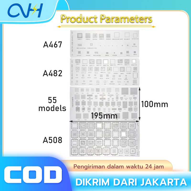 4 PCS/set Cetakan Universal IC Plat Amaoe Amaoe A467 / A482 / A508 / 55Models / Stencil Plat BGA Uni