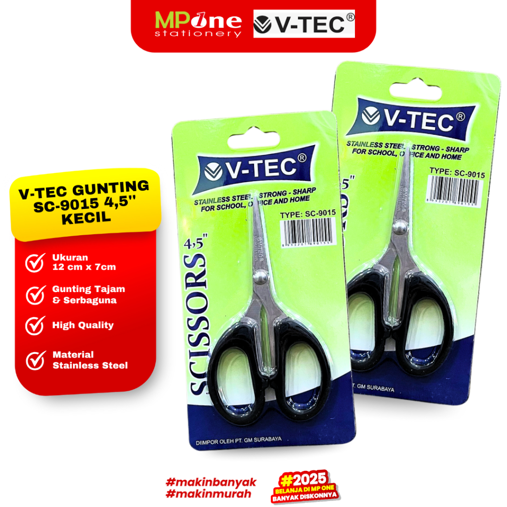 

V-Tec Gunting Kecil SC-9015 4,5'' / Gunting Stainless Steel Kecil Tajam V-TEC