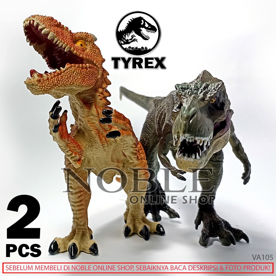 2 pcs Tyrex Dinosaurs Figure Set Miniatur Dinosaurus Jurasik Tirex Animal Toys Monster Hewan Raksasa