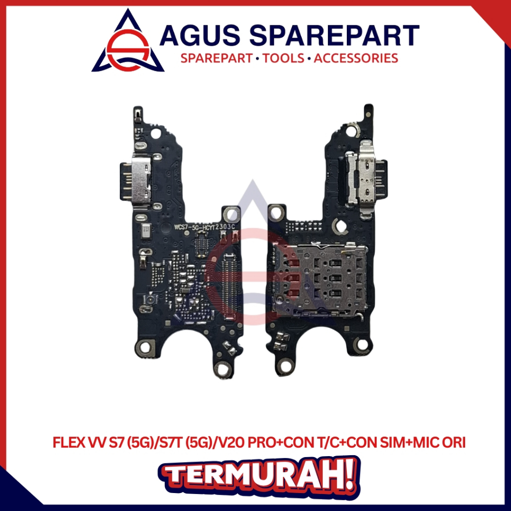 FLEXIBEL VIVO S7 5G / S7T 5G / V20 PRO + CONNECTOR CHARGER + CONNECTOR SIMCARD + MIC ORI