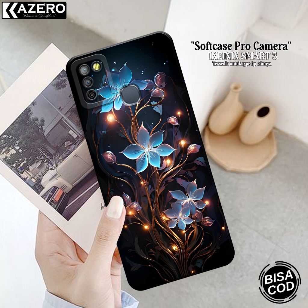 Softcase Pro Camera INFINIX SMART 5 - Fashion Case Bunga - Case INFINIX SMART 5 Terbaru - Casing INF