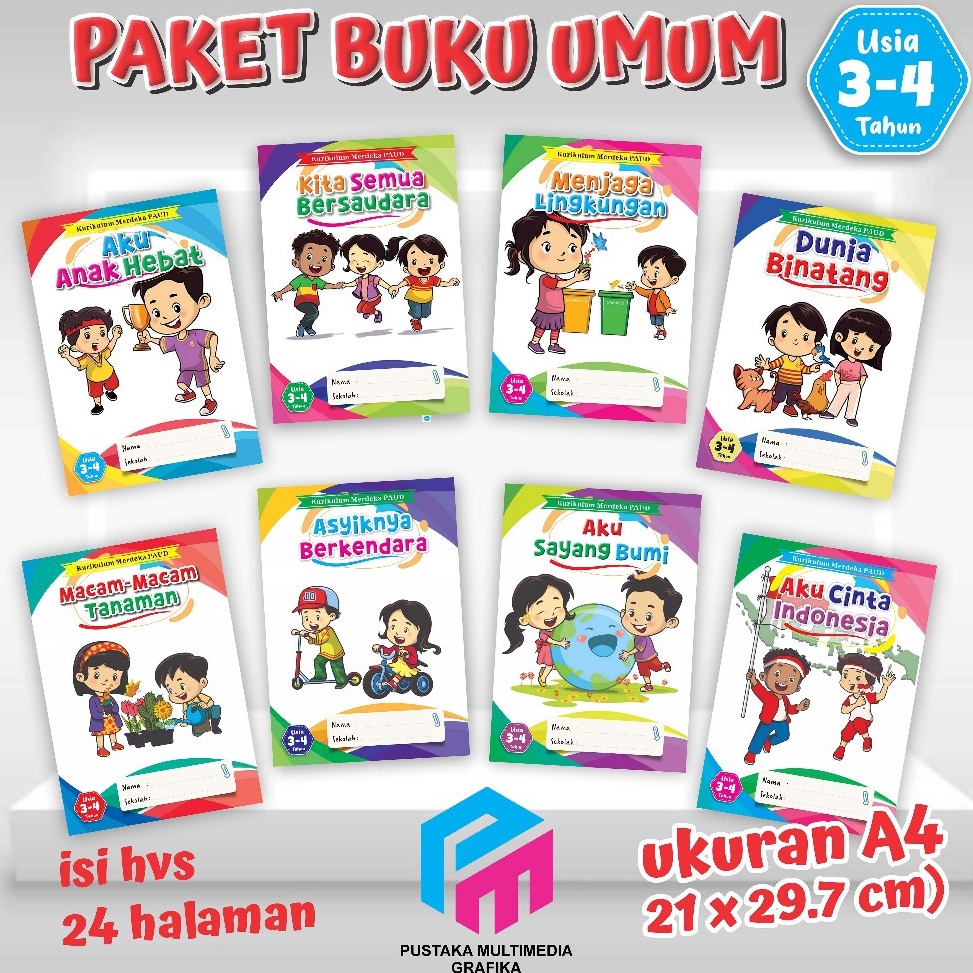 KODE V8G Buku Kurikulum Merdeka Paud umum 8 buku usia 34 tahun