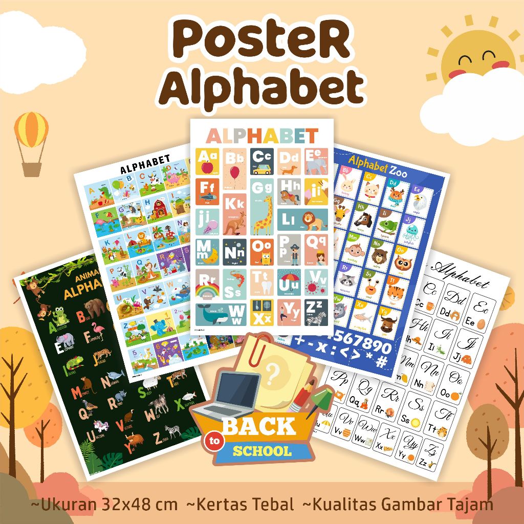 

Poster Edukasi Edisi ALPHABET - Poster Alphabet anak - poster belajar anak