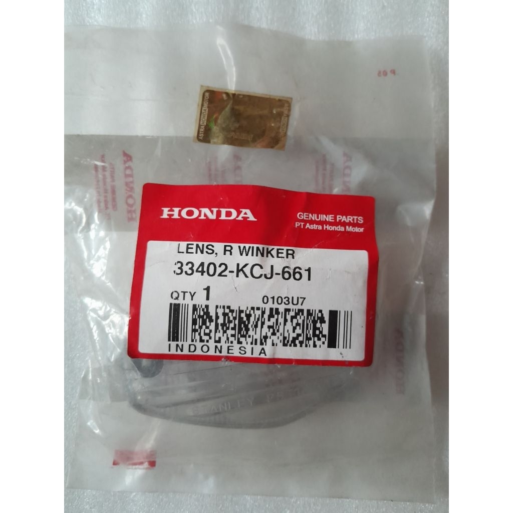 Mika kaca lampu sein riting depan honda tiger revo tirev original baru AHM