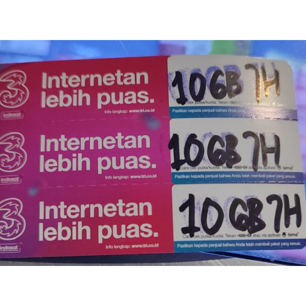 Voucher Tri 10GB 7Hari