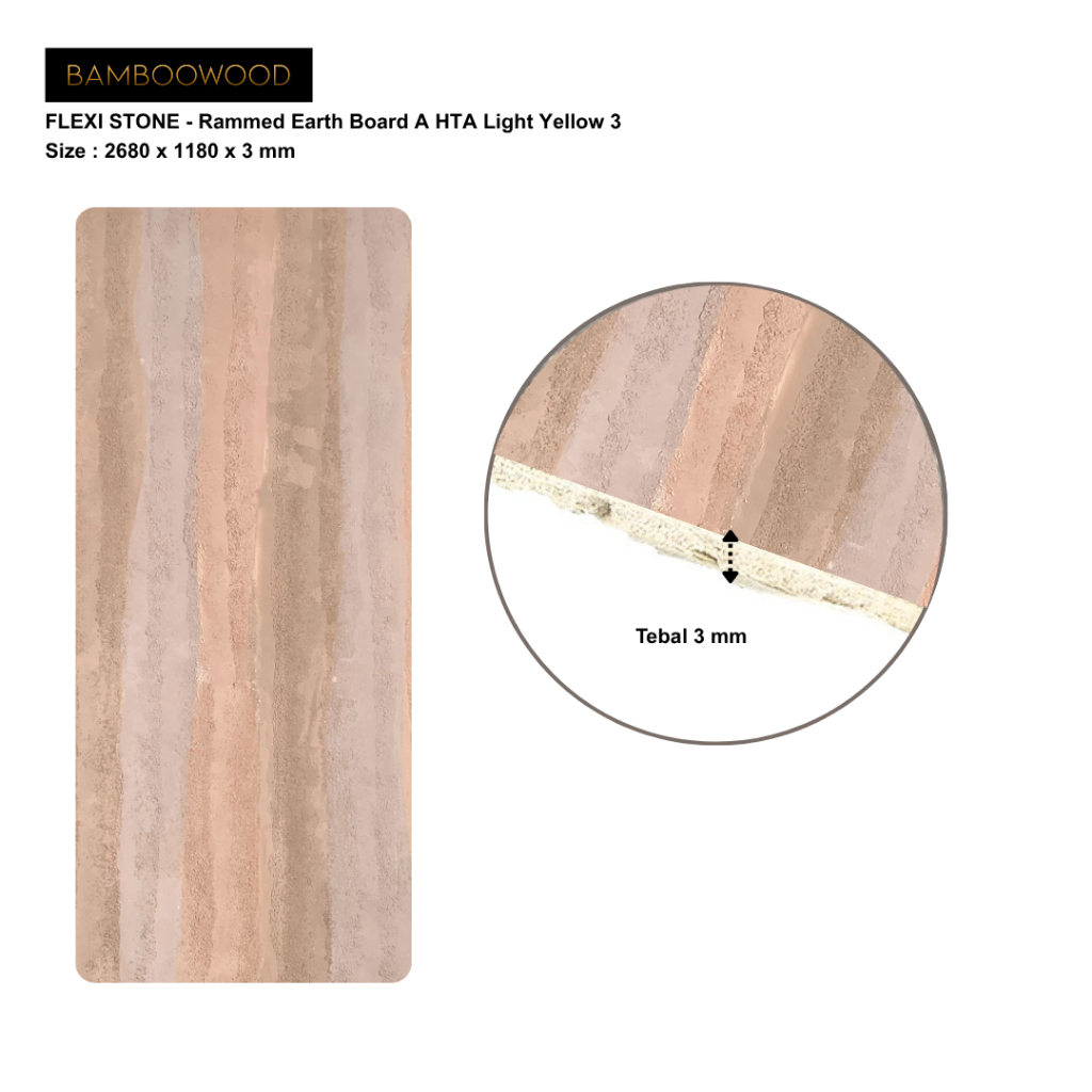 BAMBOOWOOD Flexi Rammed Earth Board A HTA Light yellow 3 | 2680x1180x3mm