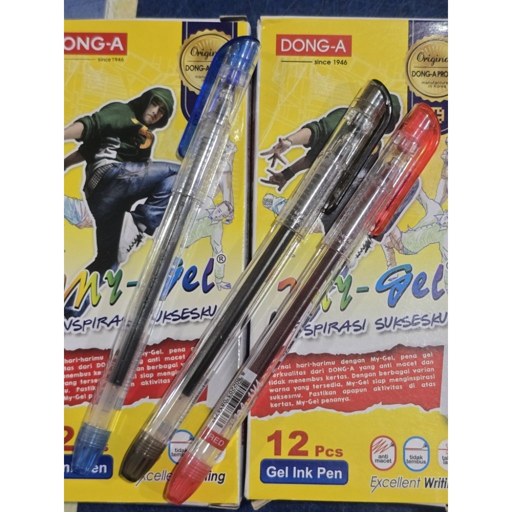 

PULPEN MY GEL DONG-A HITAM BIRU MERAH GEL PEN 0.5mm MY GEL Dong-A
