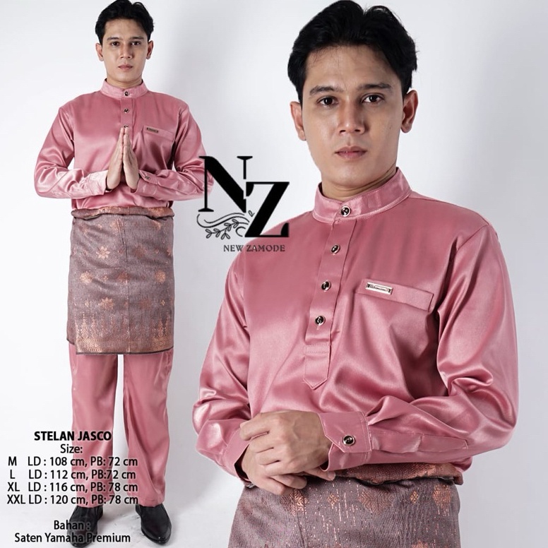 KODE S77U Setelan Baju Melayu Dewasa Pria Tanpa Songket  Baju Kurung Melayu Tanpa Songket
