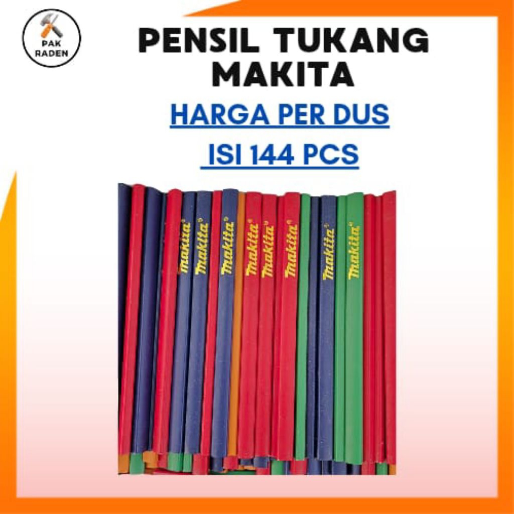 

(1gross/144biji) PENSIL TUKANG MAKITA 18 CM