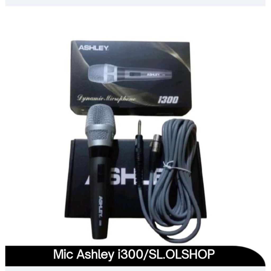 Mic Cable ASHLEY i300/ASHLEY I-300 Microphone Dynamic Kabel /Body Full Metal Besi /Original