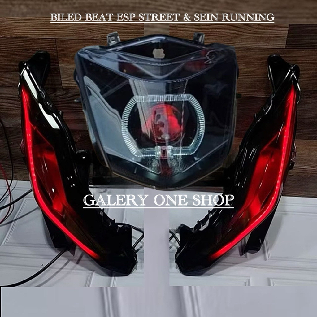 Lampu depan Biled Beat Esp Street komplit Lampu sen Alis Running