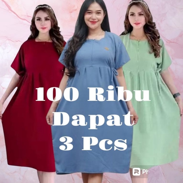 KODE O25B PAKET USAHA 1 RIBU DAPAT 3 PCS DASTER DRESS CRINKLE AIRFLOW PREMIUM RESLETING DEPAN BUSUI 