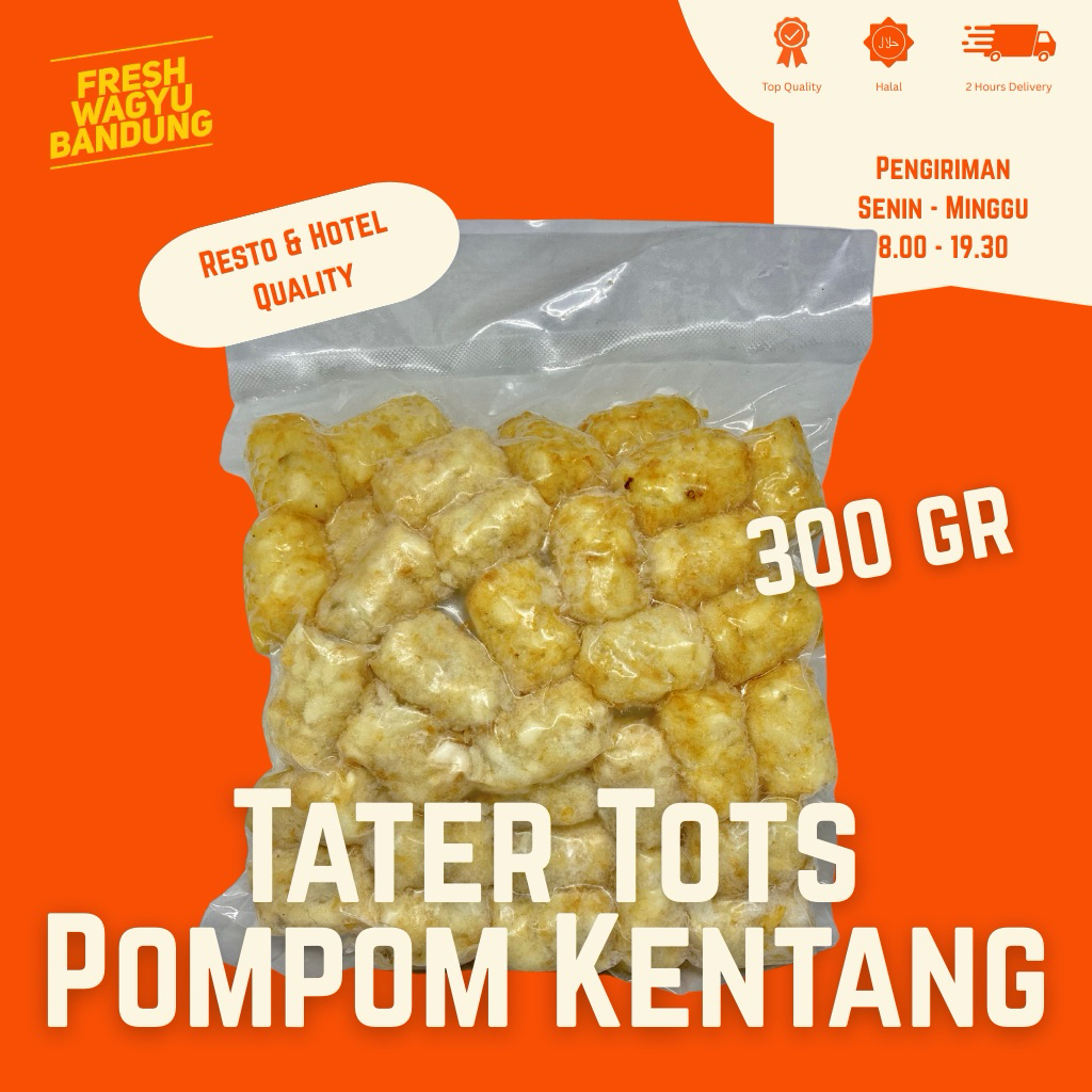 

TATER TOTS POMPOM Kentang Goreng Puff Potato Nugget Premium Mc Cain