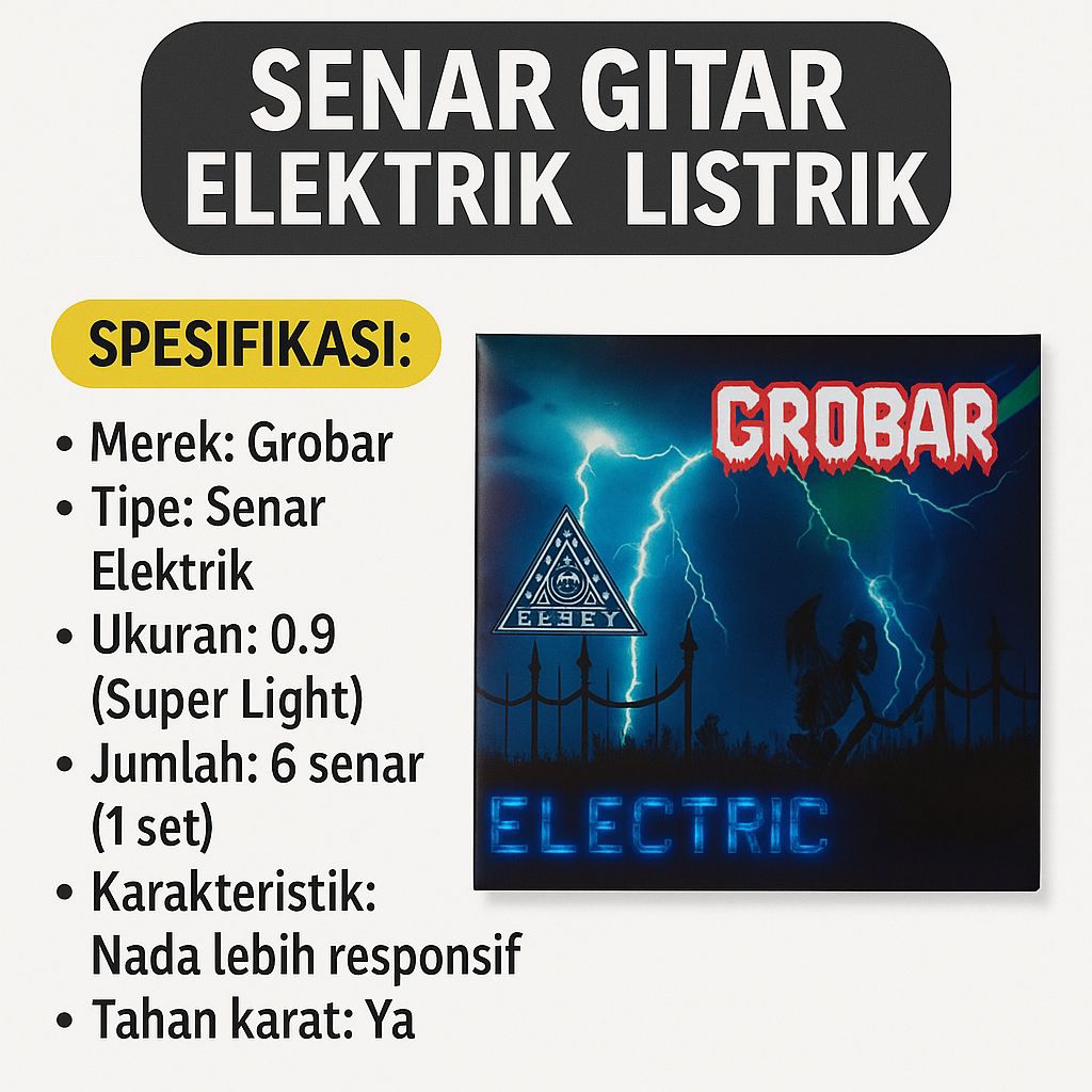 Senar Tali Gitar Elektrik Listrik Merek Grobar Original