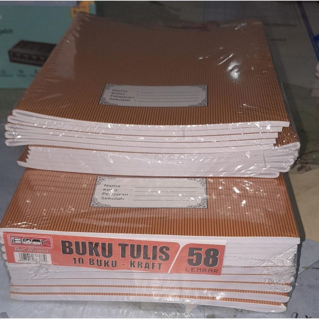 

( 10 pcs ) BUKU TULIS KRAFT I-BOOK 38 / 58 Lembar