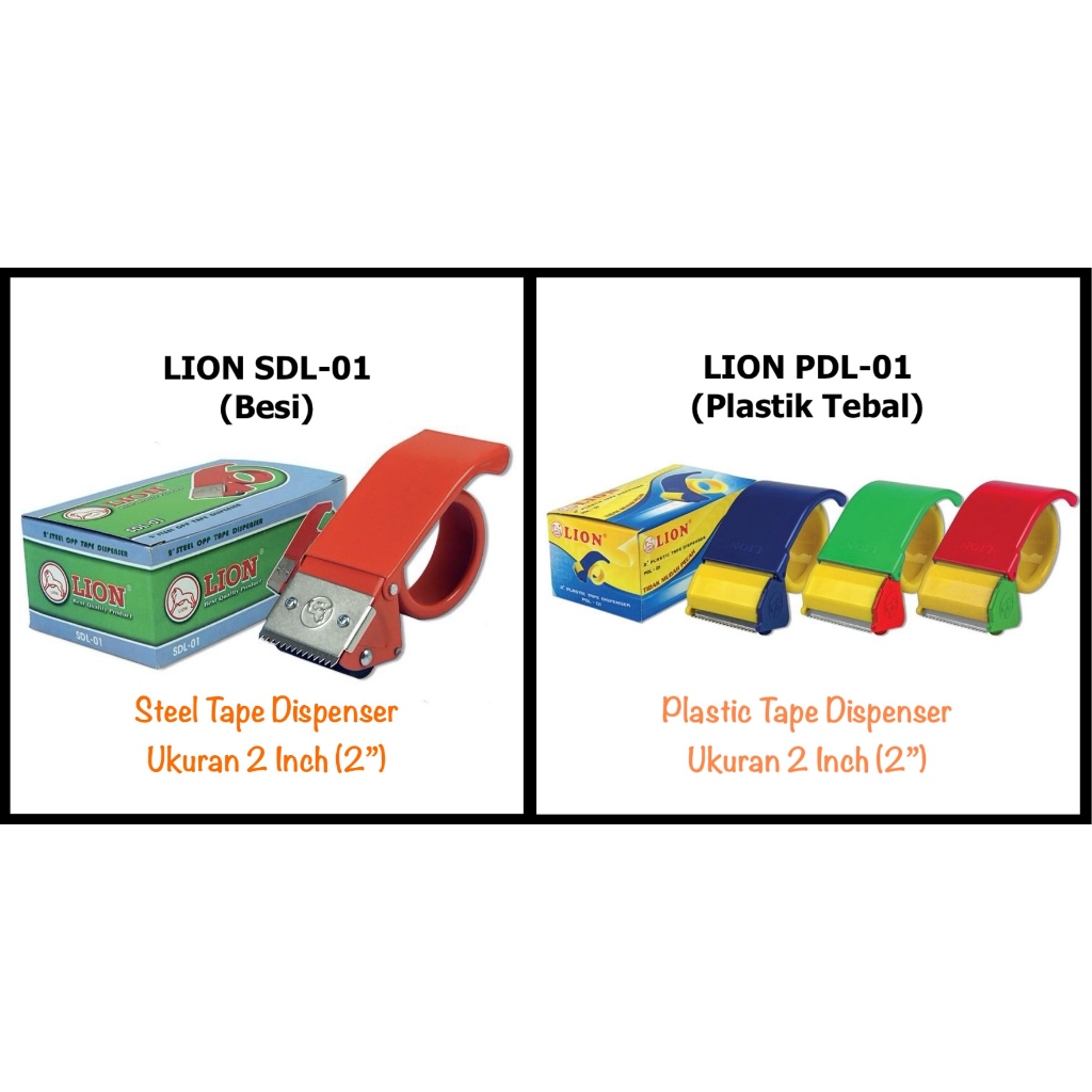 

Lion Pemotong Lakban Dispenser Lakban Single Core Lion Original (1 PCS) / Tape Dispenser Pemotong Lakban Per Pcs