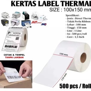 

Kertas Thermal ROLL 1x15 mm isi 5 Pcs Label thermal barcode