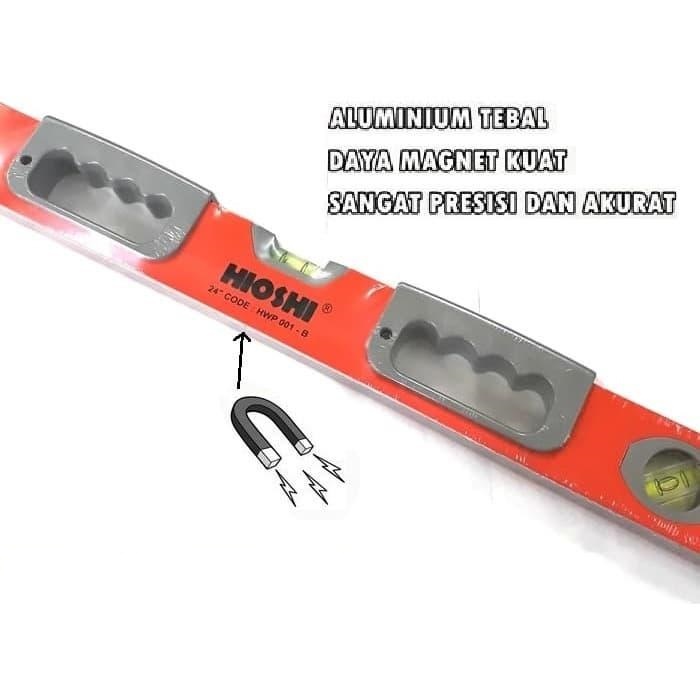 

Waterpass Aluminium / Penggaris / Spirit Level (Magnet) segala ukuran