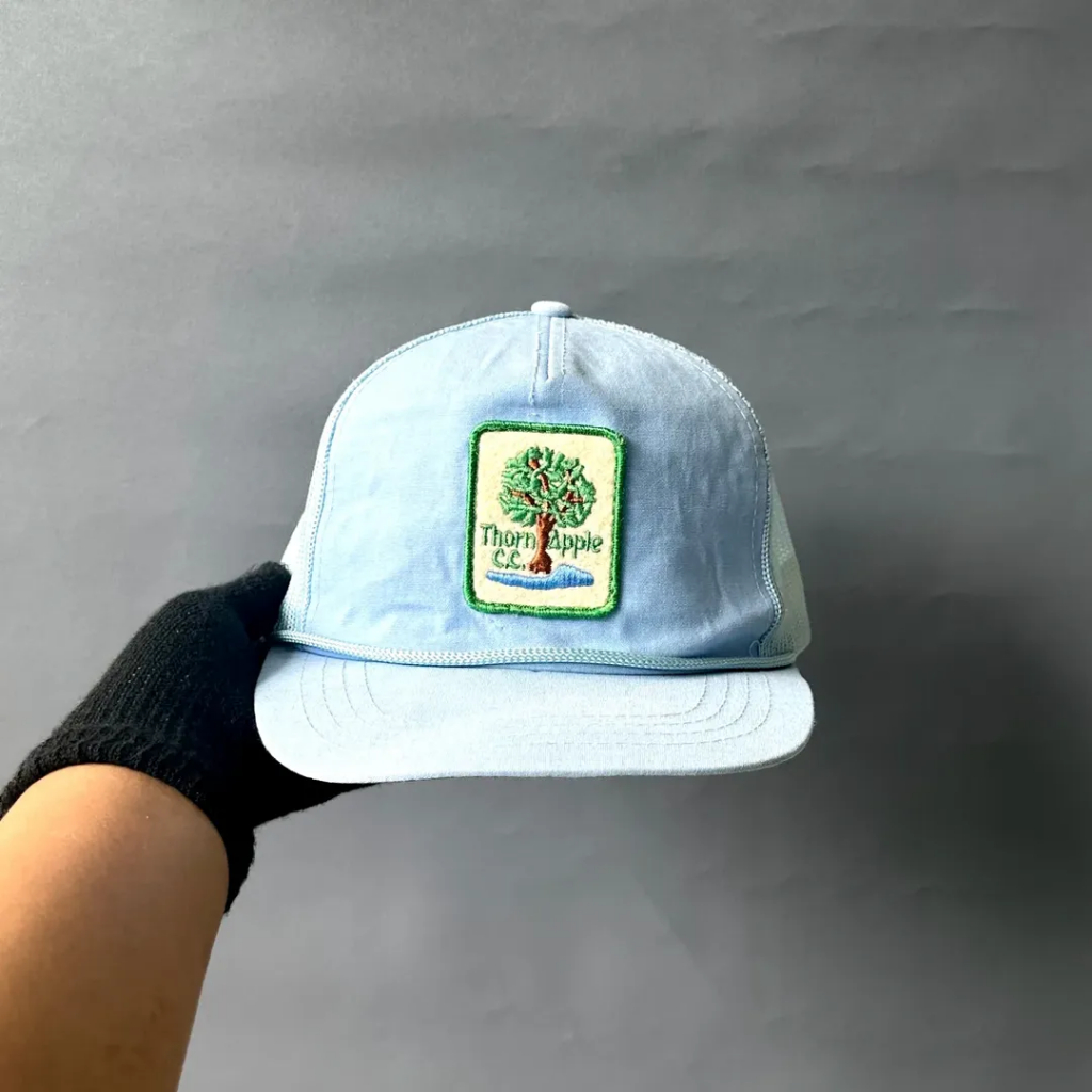 Topi Vintage Rope Hat Unisex Pria Wanita THORN APPLE Light Blue