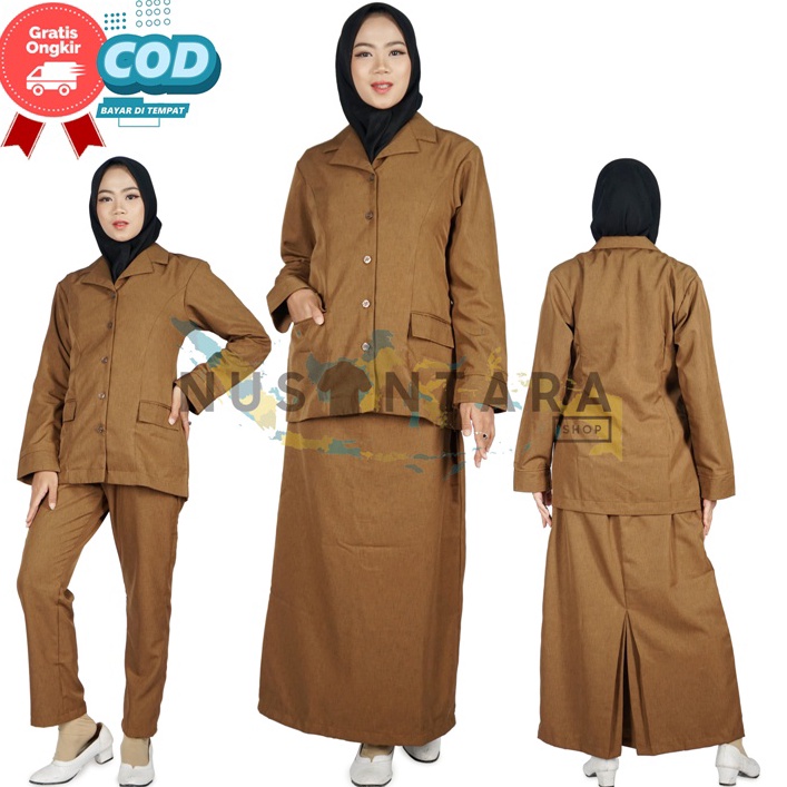 Bisa Cod Seragam PNS Wanita Seragam Pemda Wanita Seragam Khaki Wanita Baju Pns Wanita