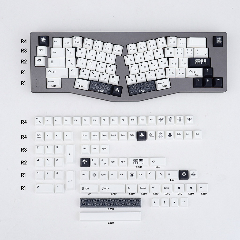 Keycaps Yongqiu PBT Dye Sub Cherry Profile Japanese Root Seigaiha Colorways