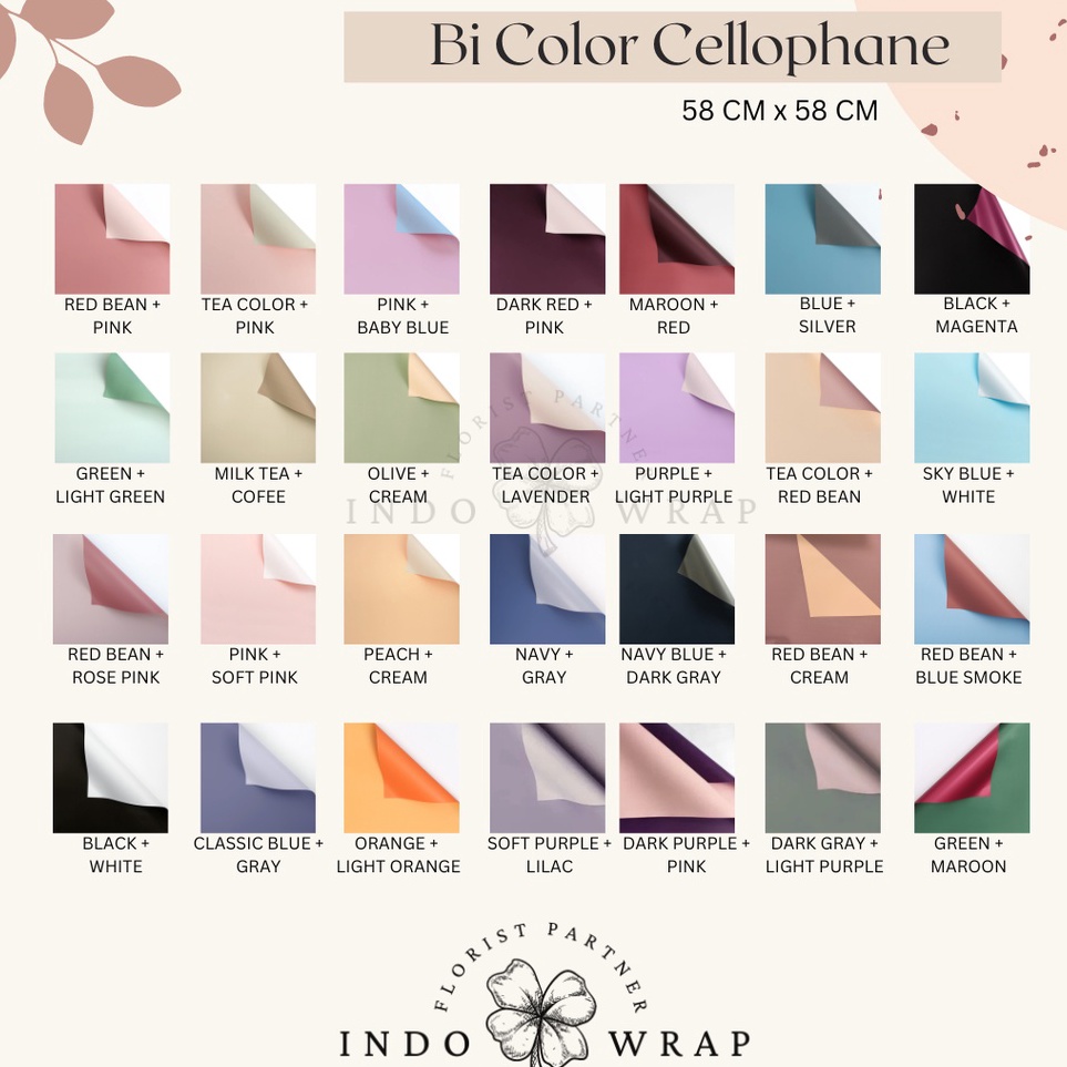 

BISA COD 2 LEMBAR KERTAS FLOWER WRAPPING BI COLOR CELLOPHANE KERTAS BUKET BUNGA HAND BOUQUET