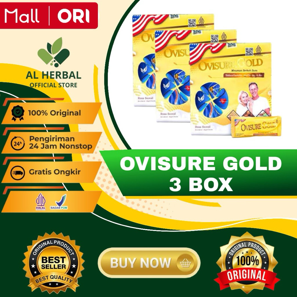 

(PAKET 3 BOX OVISURE) KEMASAN TERBARU TH 2025 - OVISURE GOLD USA SUSU UNTUK TULANG DAN SENDI