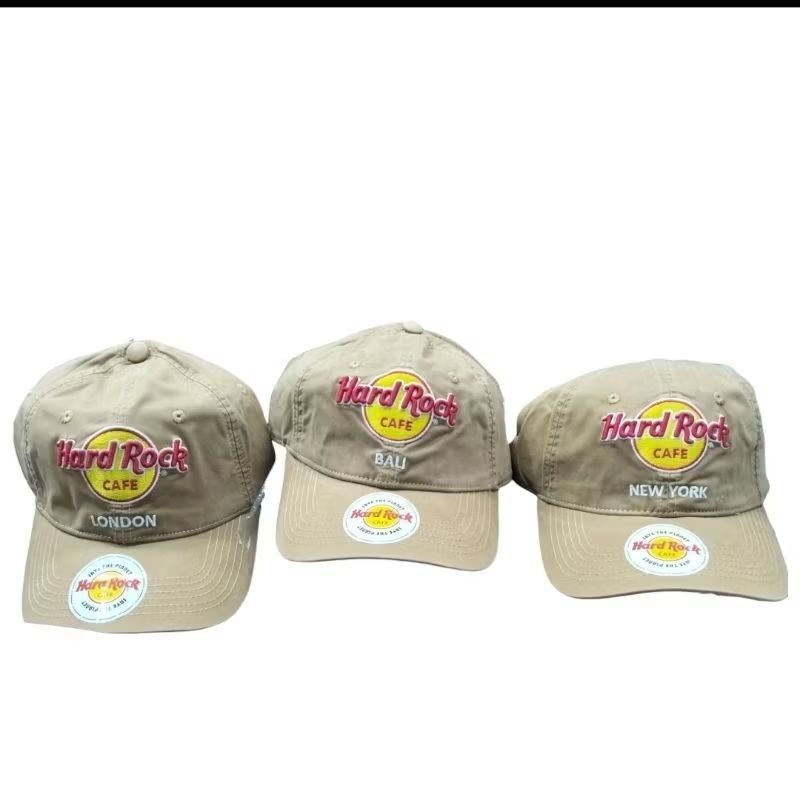 topi baseball import hard rock /Bali / new york /London bordir cualiti original pria/wanita X ready