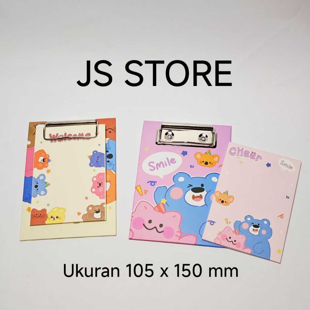 

Clip Board Mini + Kertas Catatan Karakter Fancy