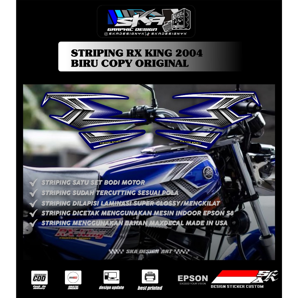 Striping rx king 2004 biru copy original