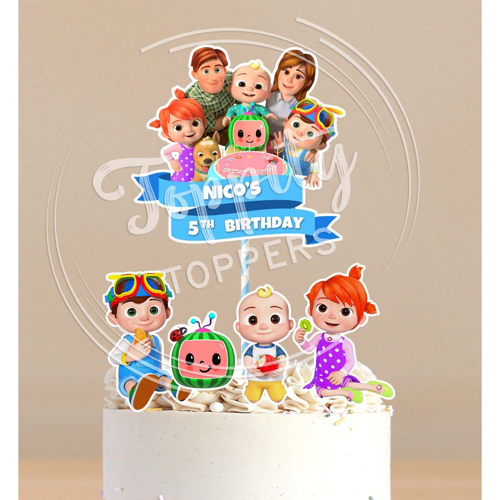 Topper cake kue ulang tahun birthday Coco melon