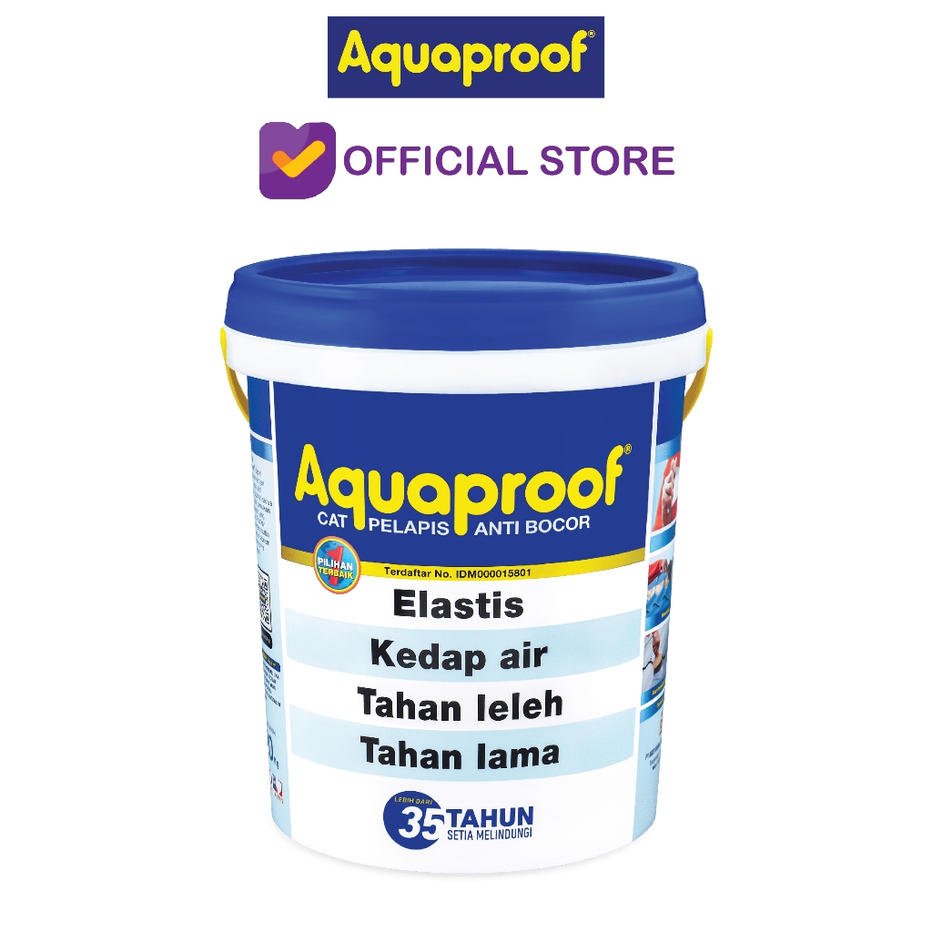 PELAPIS ANTI BOCOR AQUAPROOF WATERPROOFING / CAT GENTENG UKURAN 20L