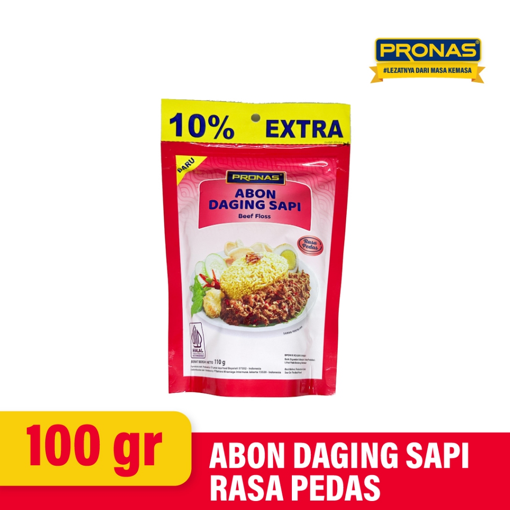 

Pronas Abon Daging Sapi Rasa Pedas 100 g dengan kemasan Ziplock