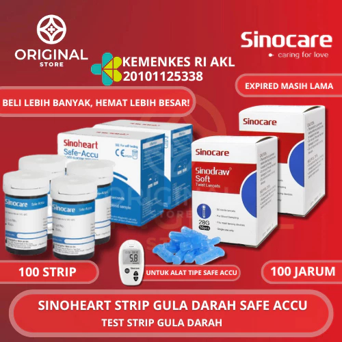 New Sinoheart Strip Gula Darah Sinocare Strip Gula Darah Stik Gula Sinoheart Accu