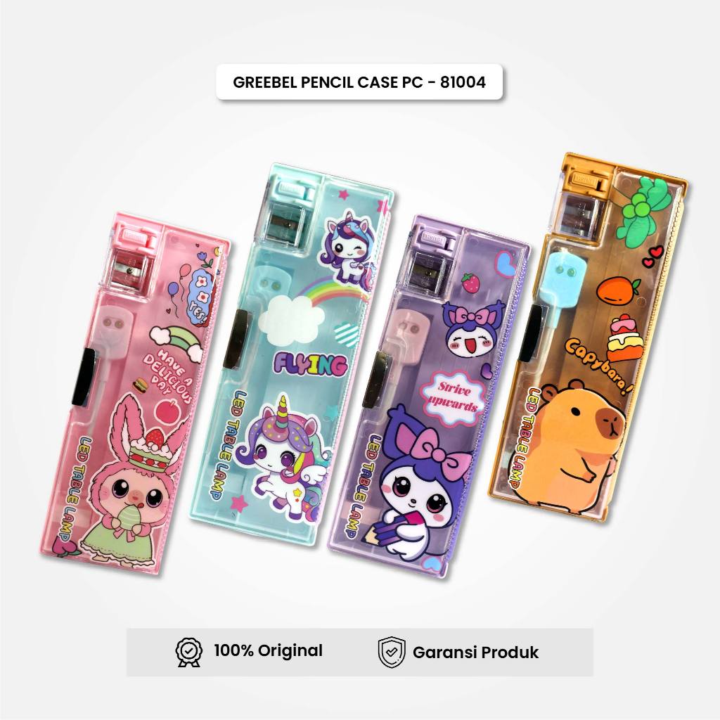 

GREEBEL Kotak Pensil Magnet Multifungsi Lampu Belajar Meja Kecil / Tempat Pensil Serutan Lucu (81004) / Pencil Case Pensil Bag Anak