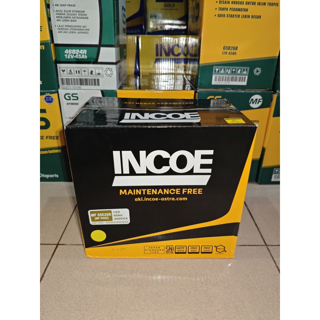 Aki Mobil Colt Diesel INCOE MF Astra N50Z Aki Kering 12V / 60Ah - GRAB/GOJEK