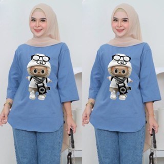 Kaos Wanita Lengan Panjang Terbaru 2025 Kekinian Viral Labu Top Bahan Kaos Katun Combed Aplikasi Sab