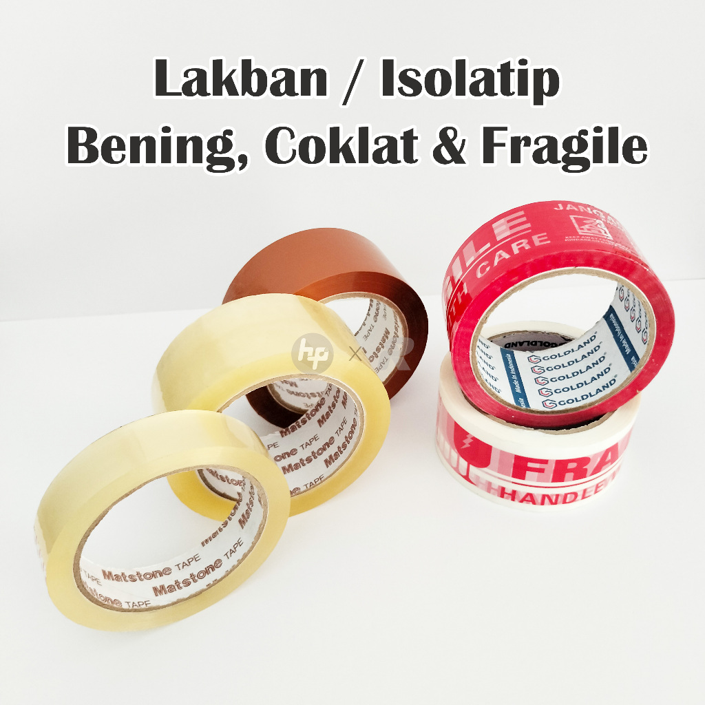 

OPP Lakban / Isolasi Bening, Coklat dan Fragile
