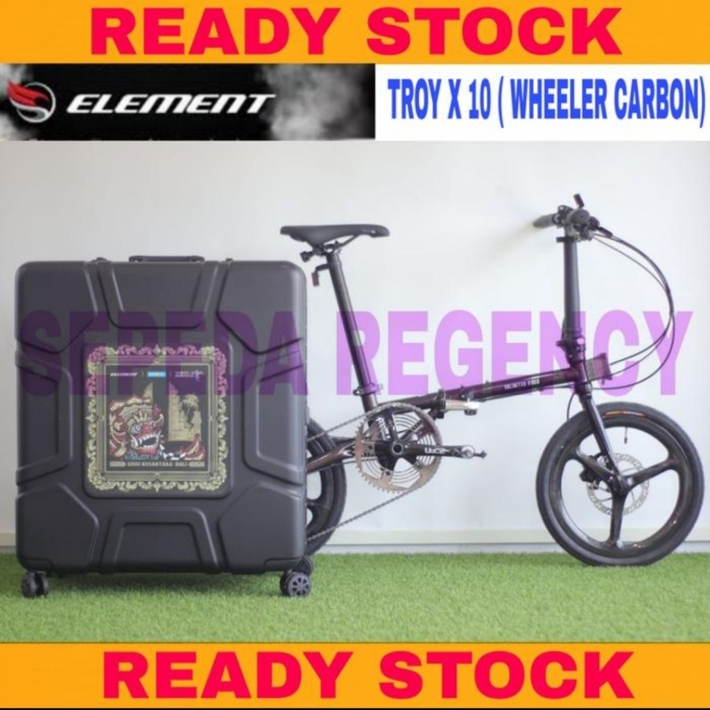 Sepeda Lipat ELEMENT TROY X 10 Speed Velg Carbon 16 Inch FREE KOPER