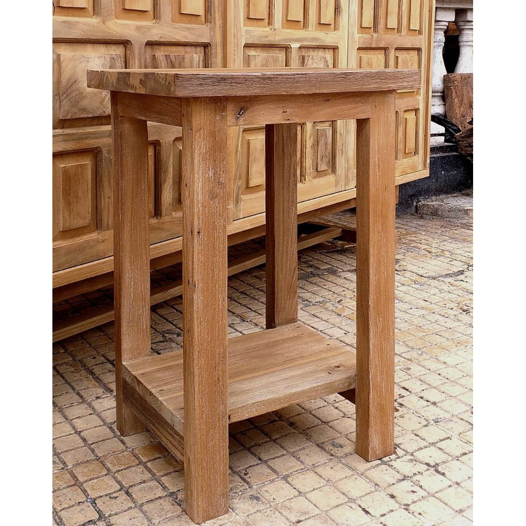 Kayu Lama Meja Lampu Meja sudut jati lawasan
